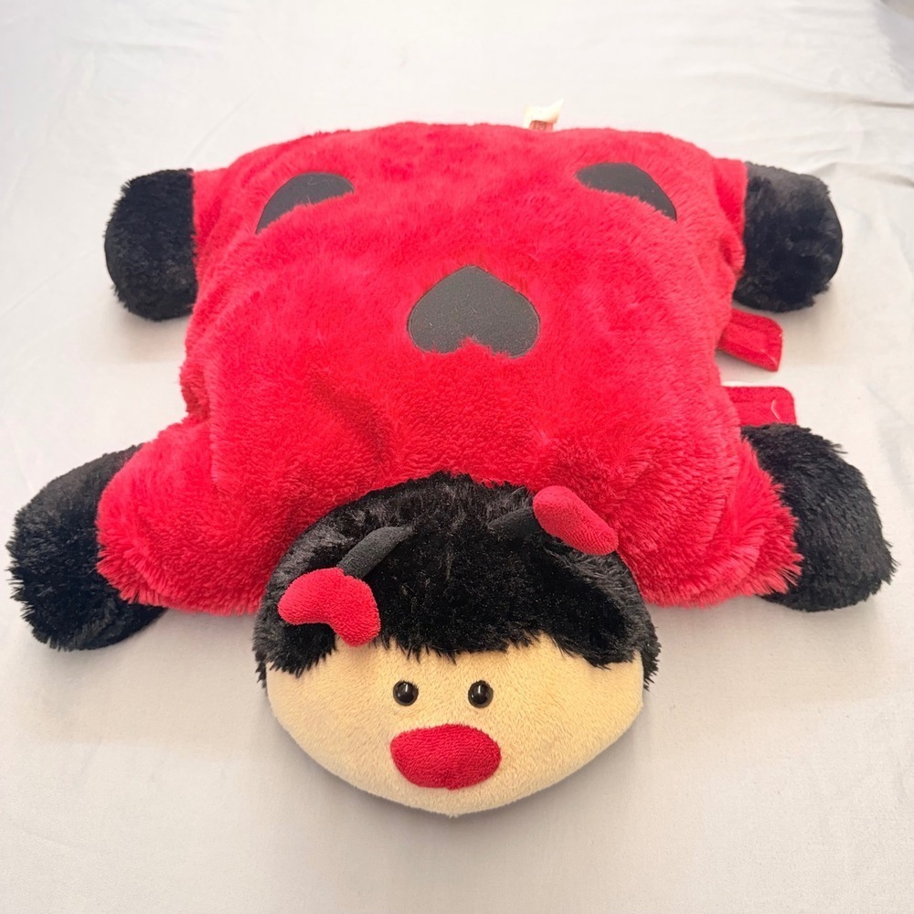 Kellytoy Pillow Chums Love Bug Ladybug Plush Folding Pillow Red Black 2011 Q001